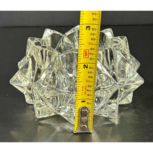 Vintage Avon Diamond Star Pattern Clear Glass Votive Candle Holder - Picture 3 of 6